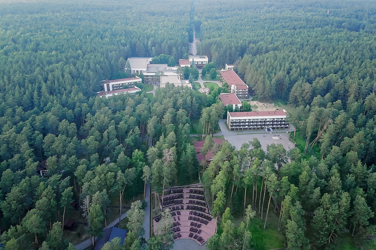 Отель расположен в заповедной зоне в окружении соснового леса 